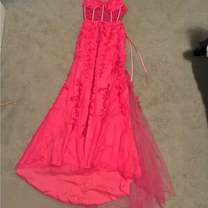 Elegant Pink Strapless Gown